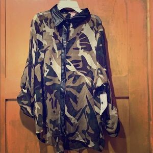Camo button down